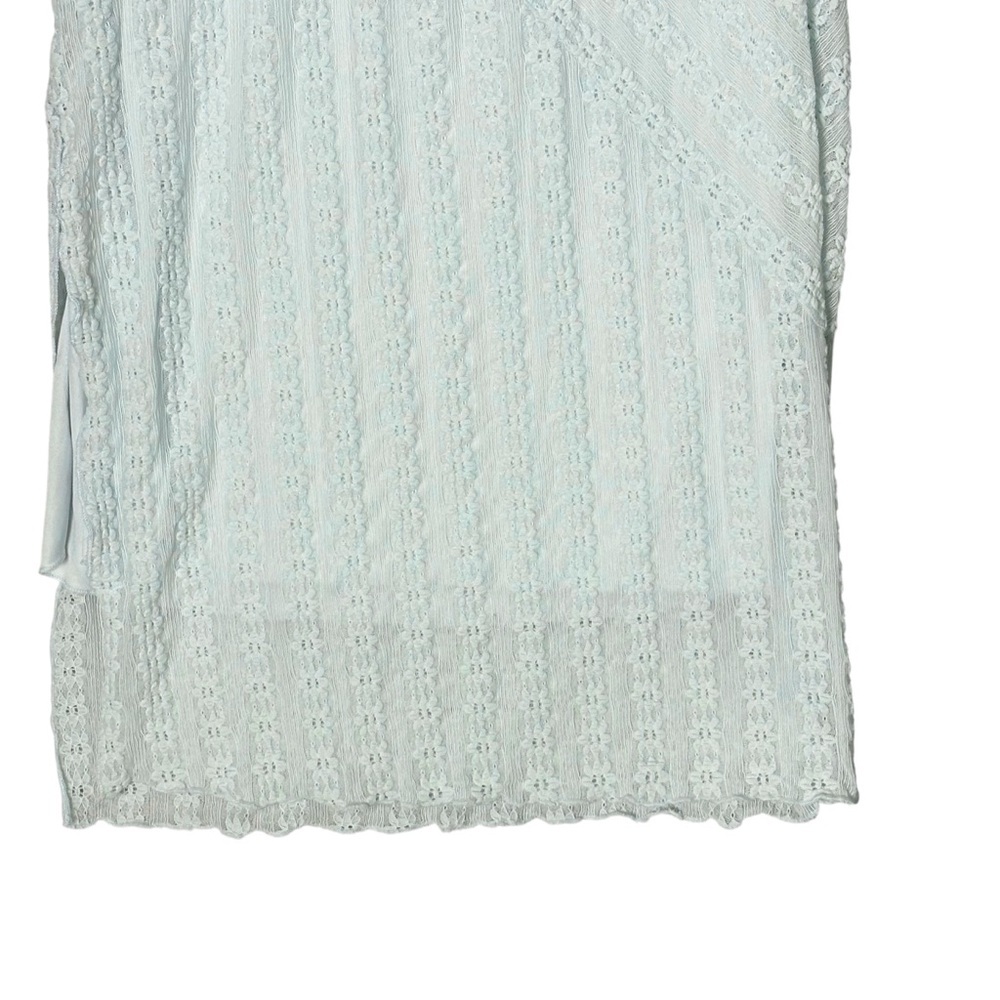 Kirious Y2K Slip Dress Sz M Stretch Embroidered Lace Mint Green Midi Strappy - Picture 8 of 11